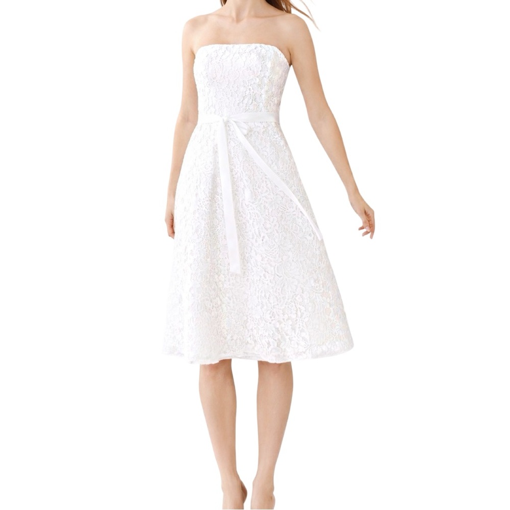 Lilly Pulitzer Sienna Resort White Lace Strapless Midi Dress Size 10